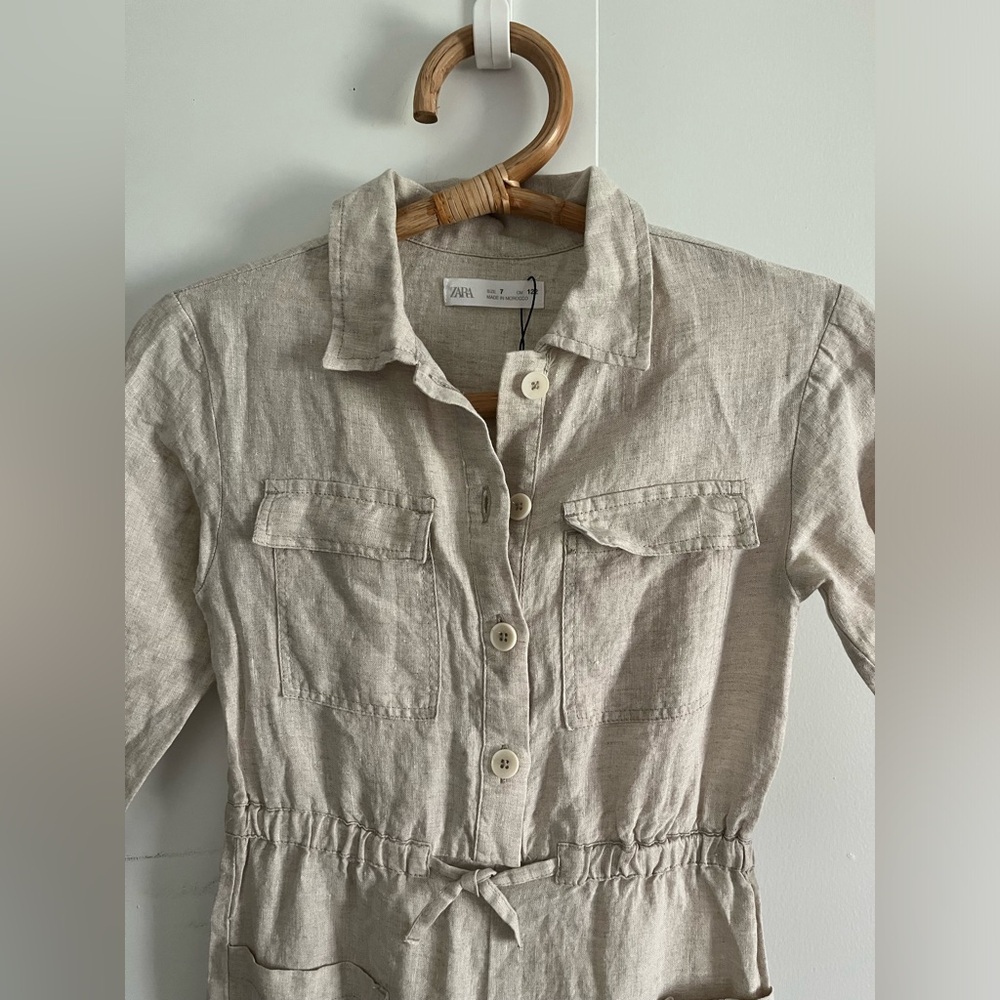 ZARA girls linen romper jumpsuit